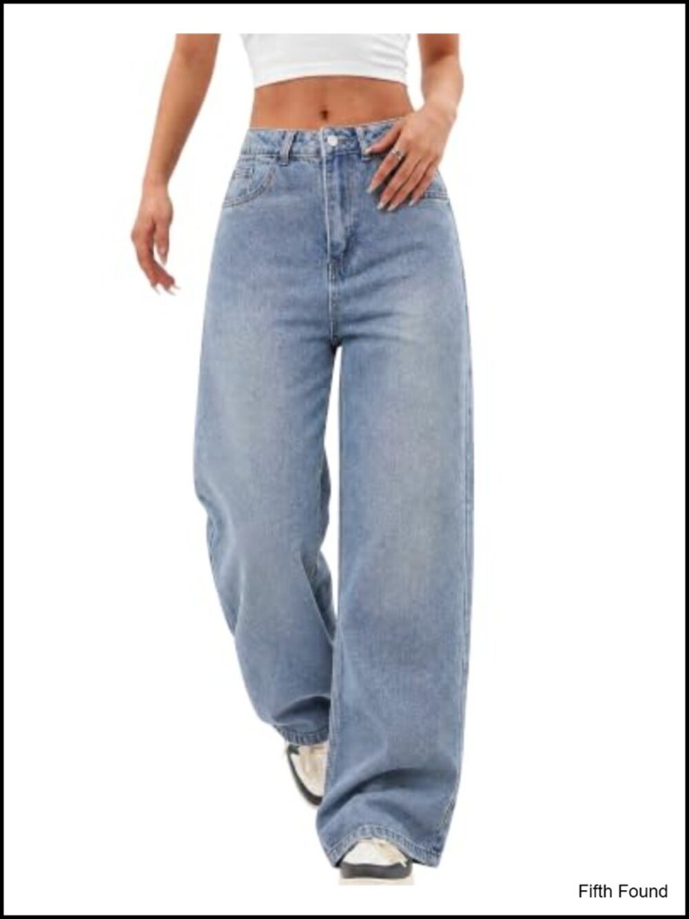 Women's Baggy Wide Leg Mid Rise Denim Jeans Boyfriend Distressed